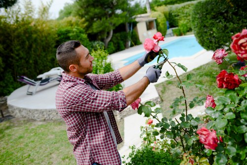 Gardening team preparing a Bloomsbury garden service